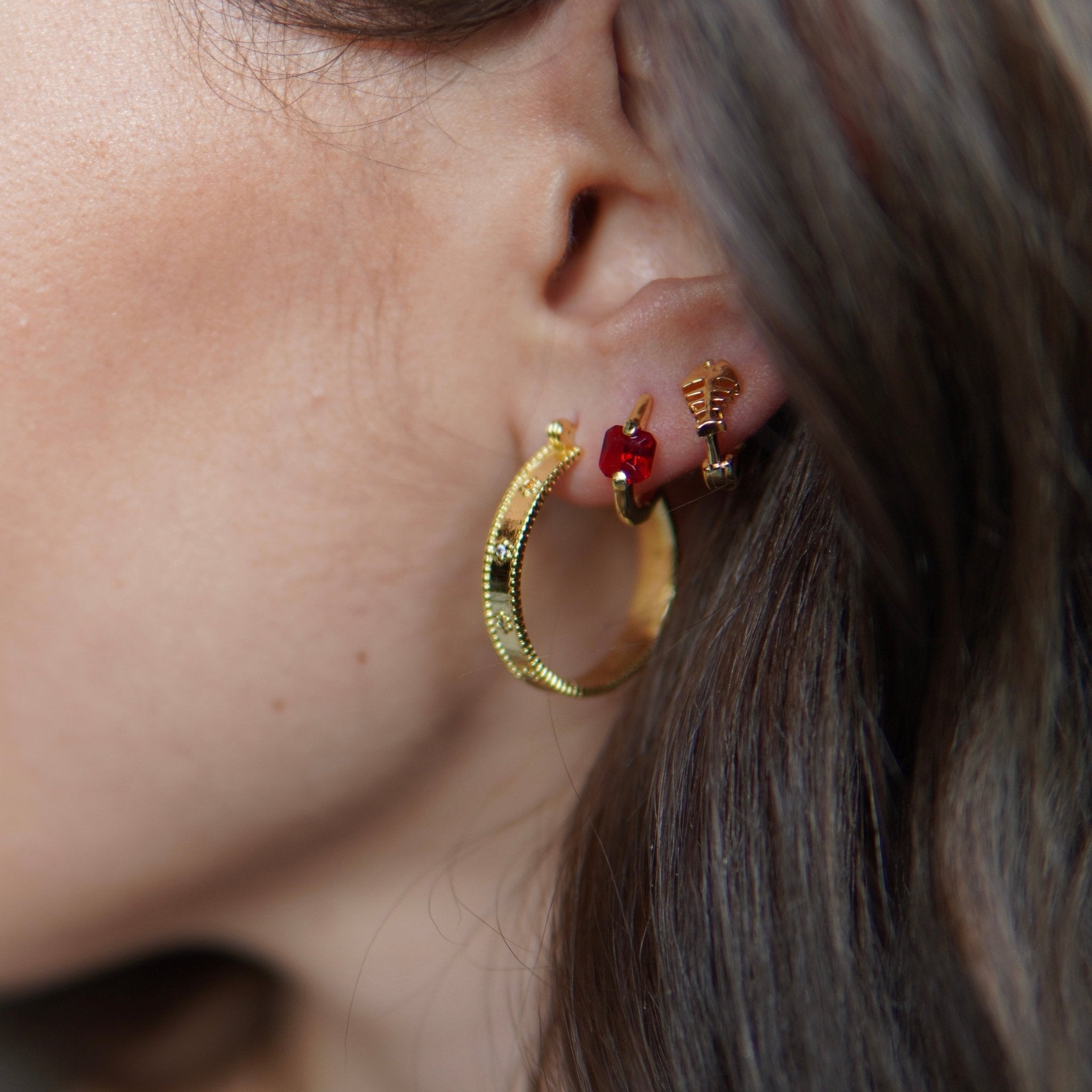 Pendientes Raspa Gold - El jardín de las joyas