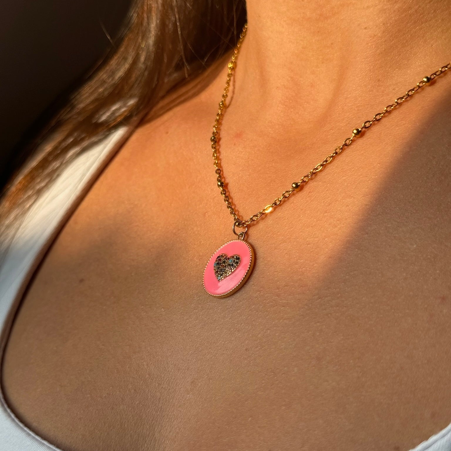 Collar pink love - El jardín de las joyas