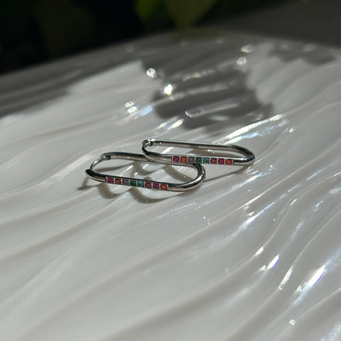 Silver linden earrings