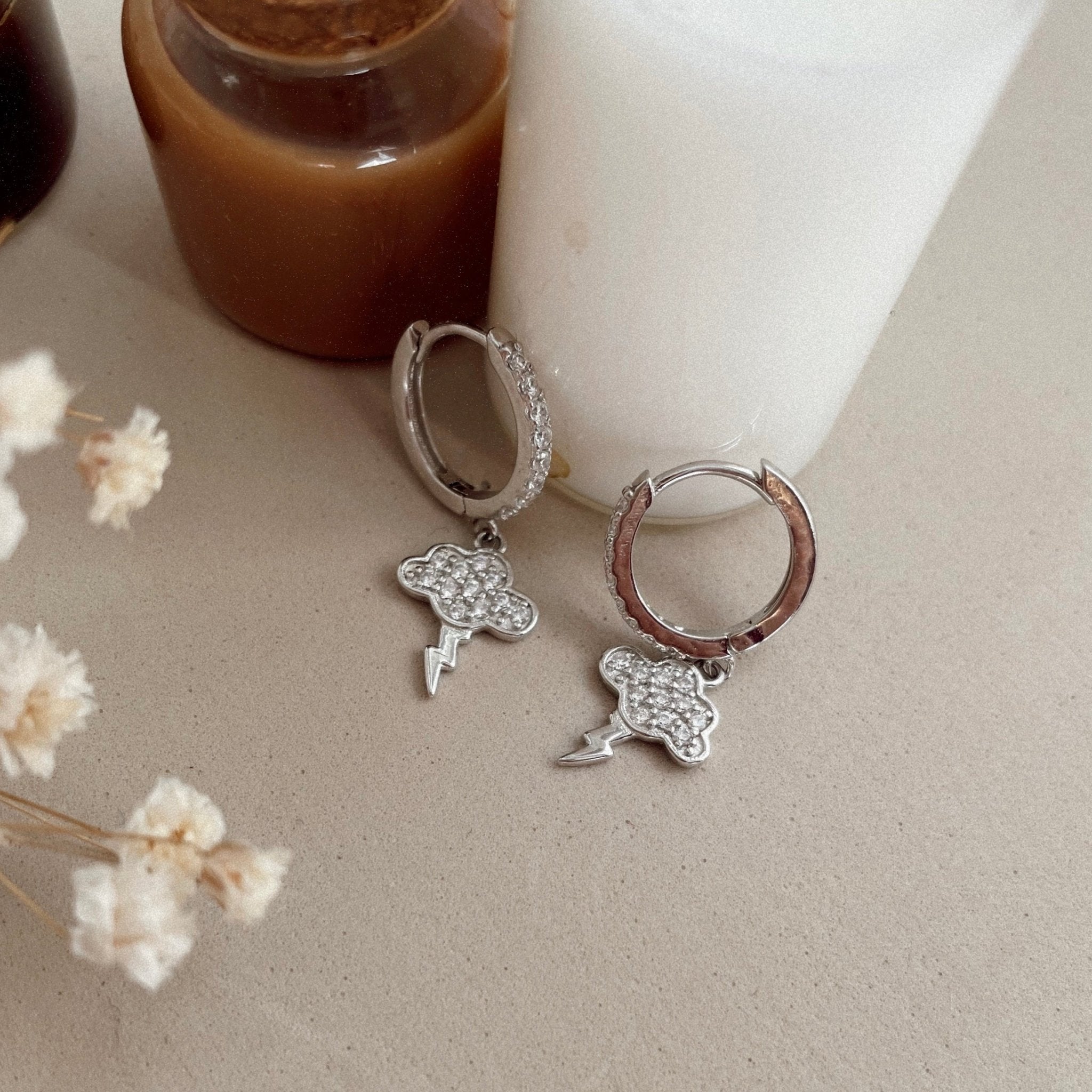 Pendientes Anthurium Silver - El jardín de las joyas