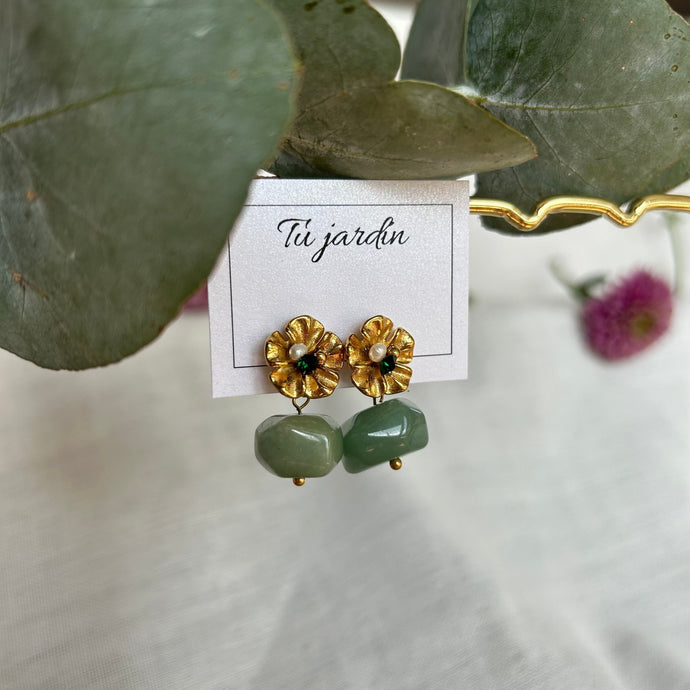 Pendientes Margarita Green - El jardín de las joyas