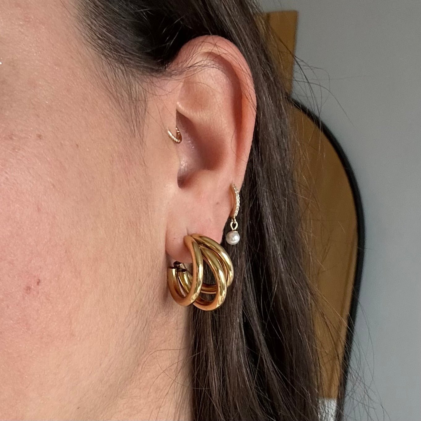 Pendientes Triple aro groos - El jardín de las joyas