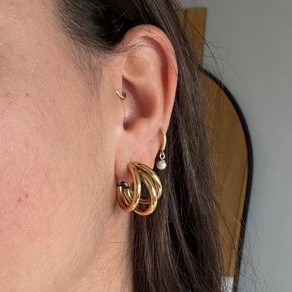 Pendientes Triple aro groos - El jardín de las joyas