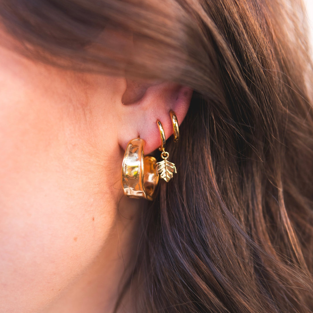 Pendientes Hoja Gold - El jardín de las joyas