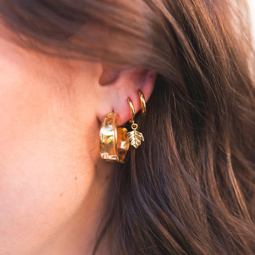 Pendientes Hoja Gold - El jardín de las joyas