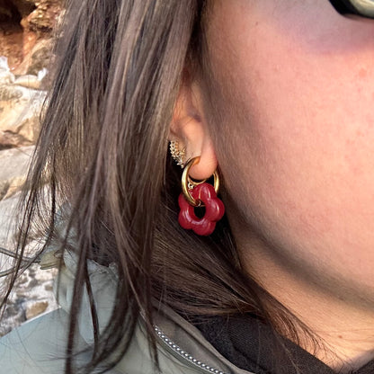 Pendientes Flor cherry - El jardín de las joyas
