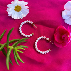 Pearl hoop earring