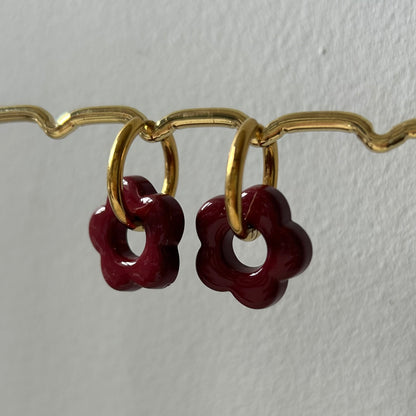 Pendientes Flor cherry - El jardín de las joyas