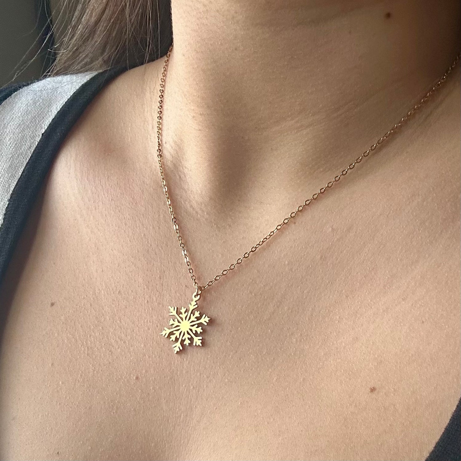 Collar Copo de nieve ❄️ Gold - El jardín de las joyas