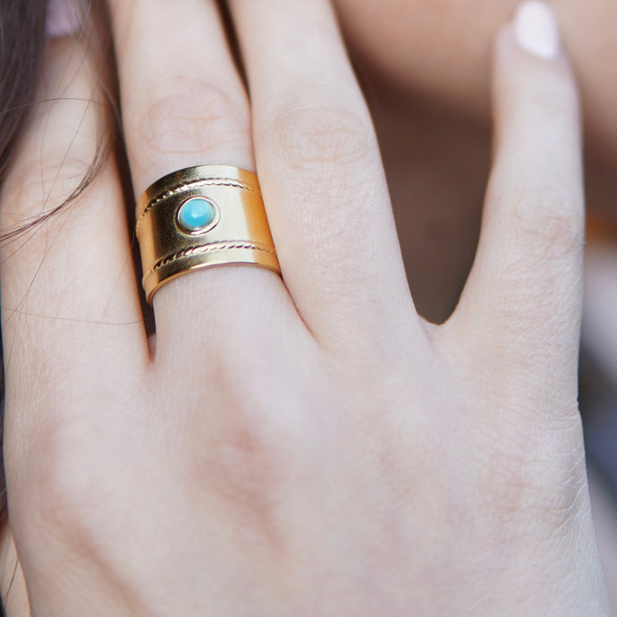 Anillo Turquesa Gold - El jardín de las joyas