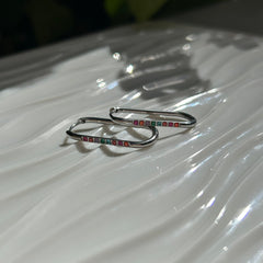 Silver linden earrings