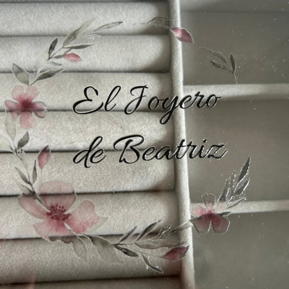 Joyero Irís Gris Personalizado - El jardín de las joyas