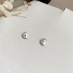Pendientes mini Moon Silver