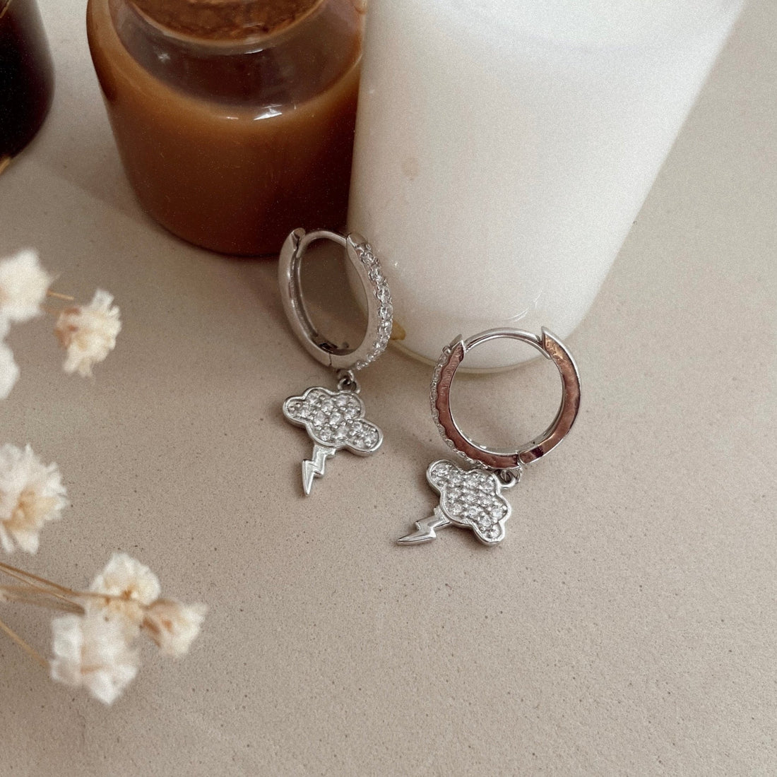 Pendientes Anthurium Silver - El jardín de las joyas