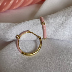 Brincos de argola rosa Bijao